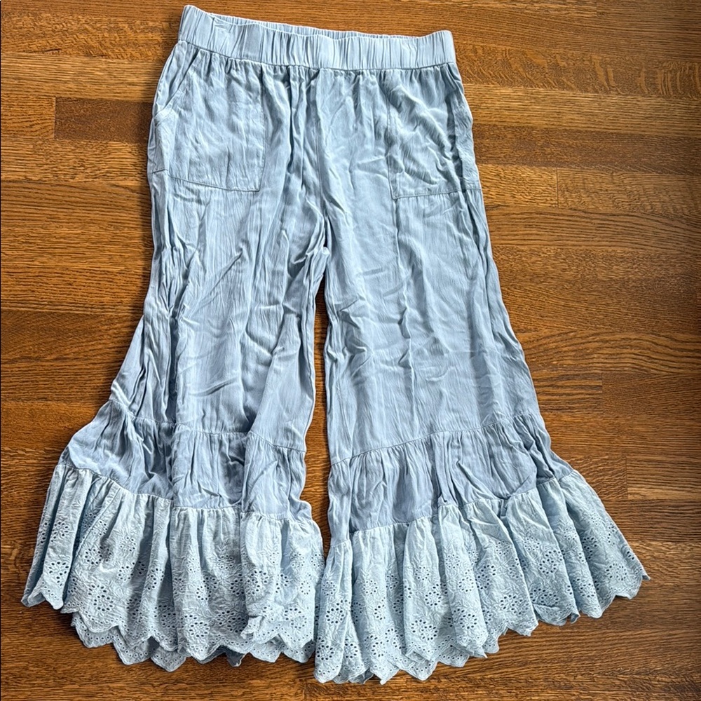 Umgee Light Blue Wide Leg Pants